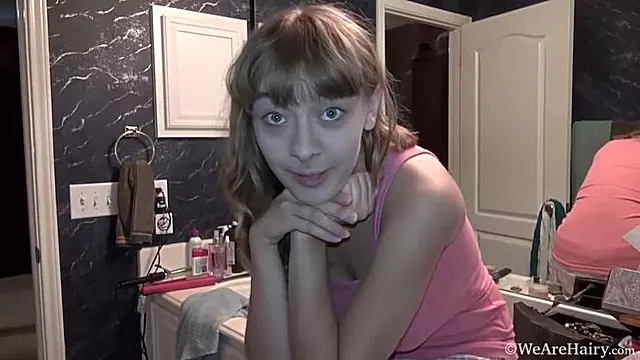 Dani chats with us before her big-tit hairy blonde casting video