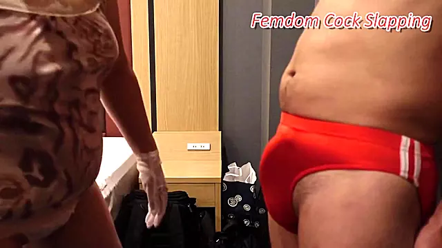 Femdom Cock Slapping