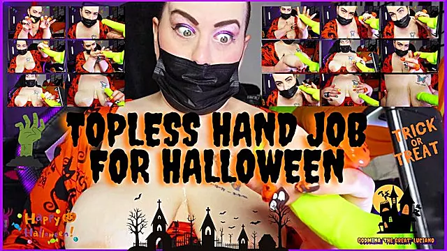 Topless Hand Job For Halloween GodMina The Great BBW Tits Halloween Nails 1920x1080 WMV