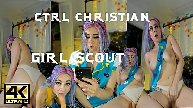 Gode, Suce Et Se Gode, Erotique, Suceuses, Continue À Sucer, Uniforme Scout