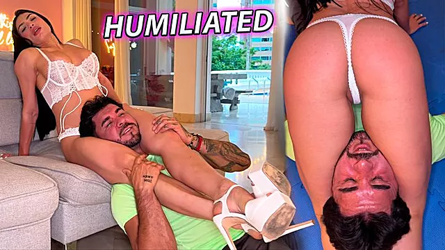 White Hot Karen Hernandez looks amazing as she constricts her thick muscular thighs around his body