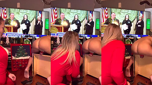 Blonde gets coal for Christmas so she busts his balls until they turn into coal