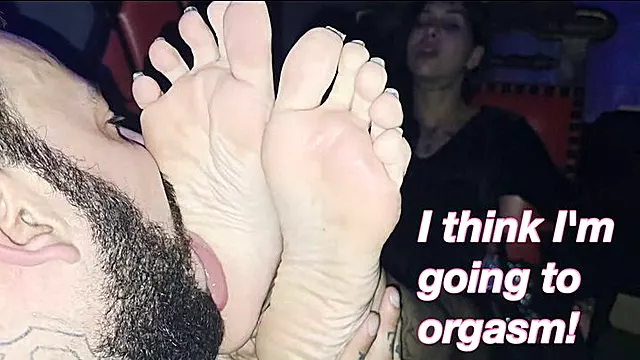 Creator gets incredibly turned on by having her feet adored in public at the party - PUBLIC FOOT WORSHIP - FOOT FETISH - TOE SUCKING - SOLES LICKING - PUBLIC PARTY