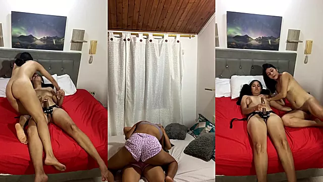 I ride my girlfriend's pussy and make a video with my friend.