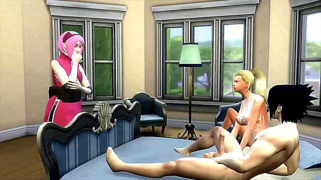 Sakura Catches Her Friend Ino Cheating With Married Sasuke in Naruto Hentai Drama